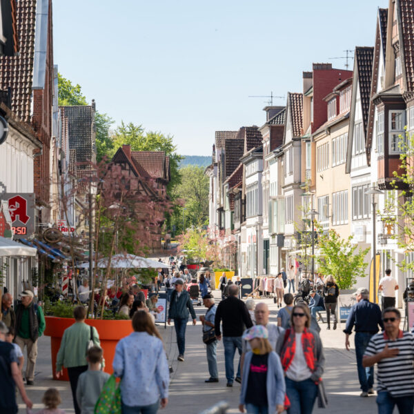 Blick in die Fußgängerzone von Stadthagen.
